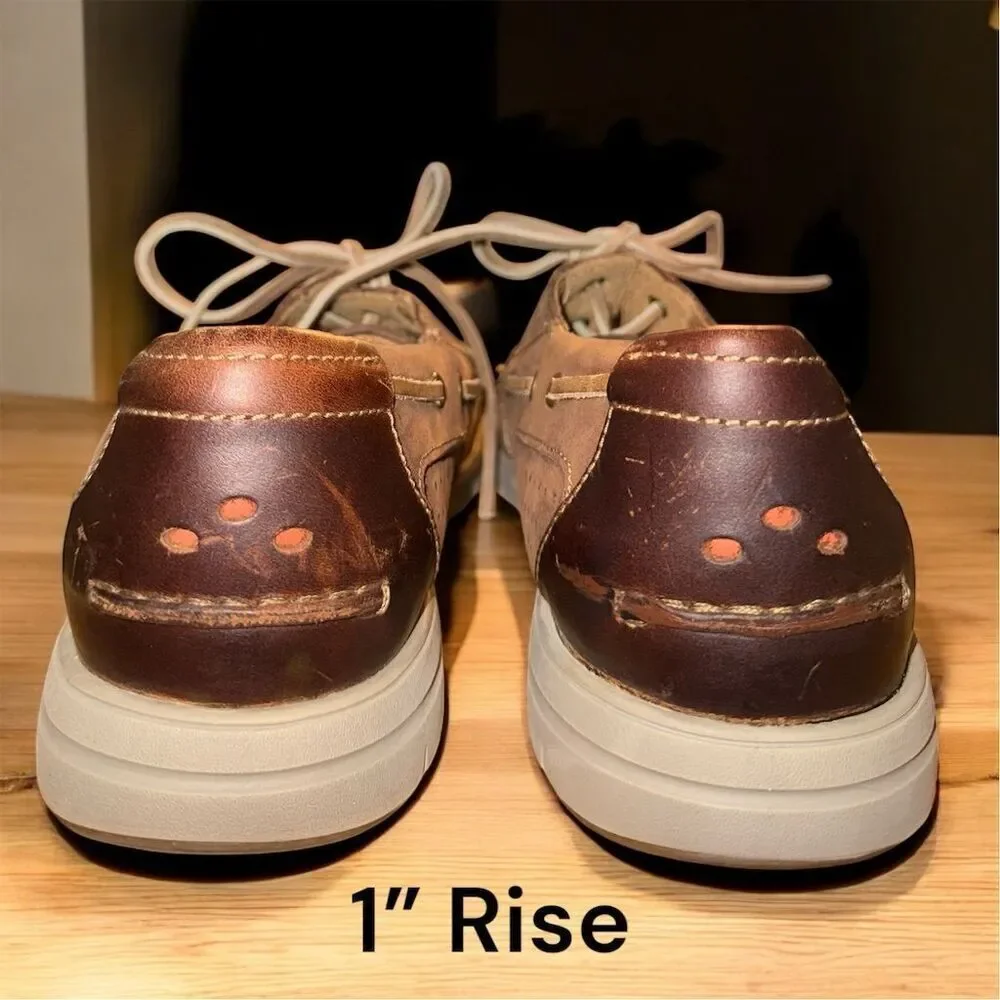 Clarks Men's Unstructured Boat Shoes Brown Leather Lace Up Size 12M Casual